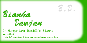 bianka damjan business card